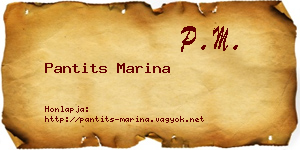 Pantits Marina névjegykártya
